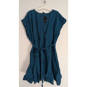 Torrid Mini Surplice Self Tie Skater Dress Legion Blue 3X (22-24) -NEW-